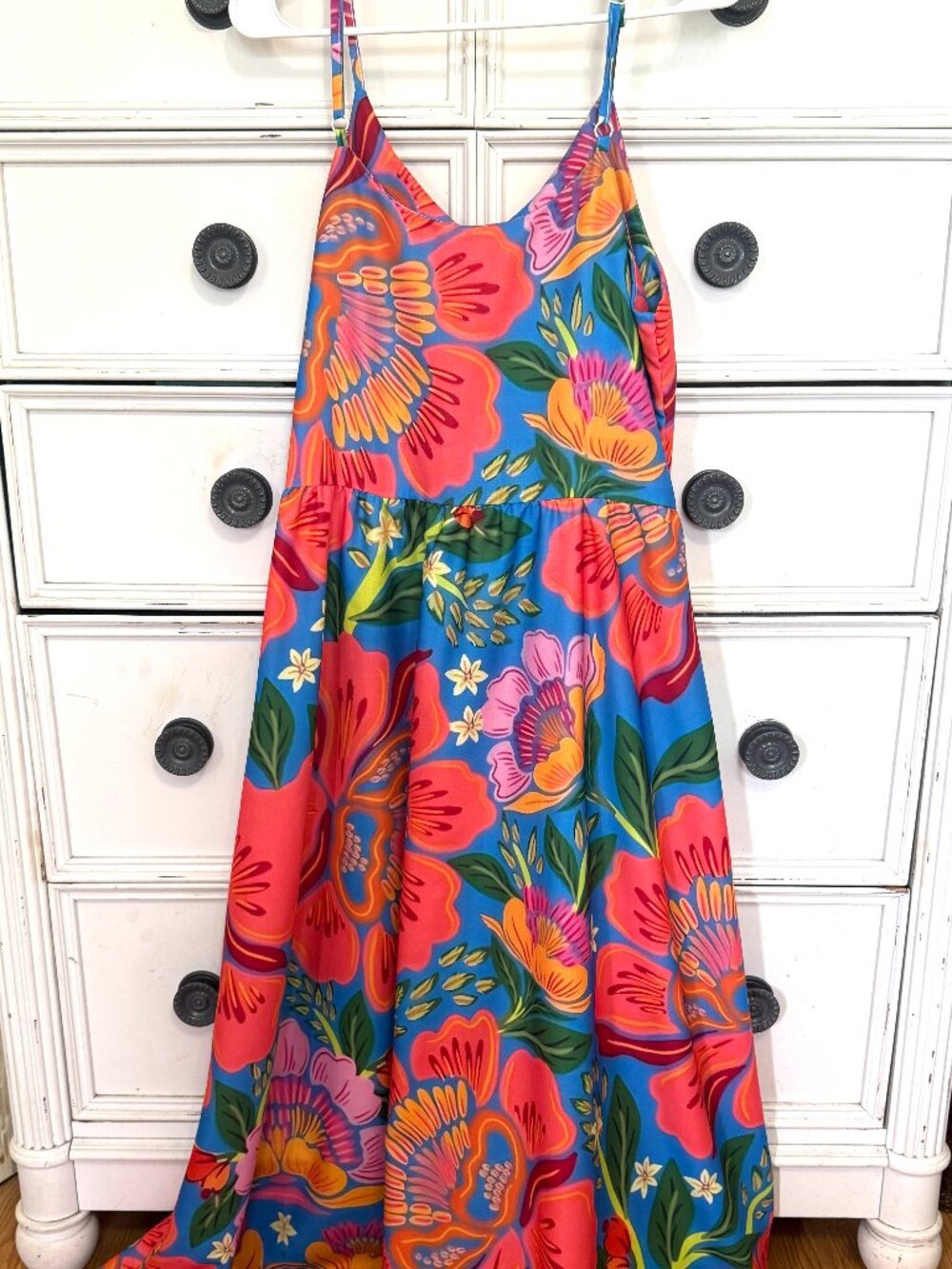 Floral print tropical maxi dress size small